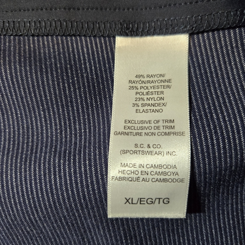 S.C. & Co Wide Leg Crop Pant In Blue & White Pinstripe Size Large Flex Waist - Picture 4 of 10